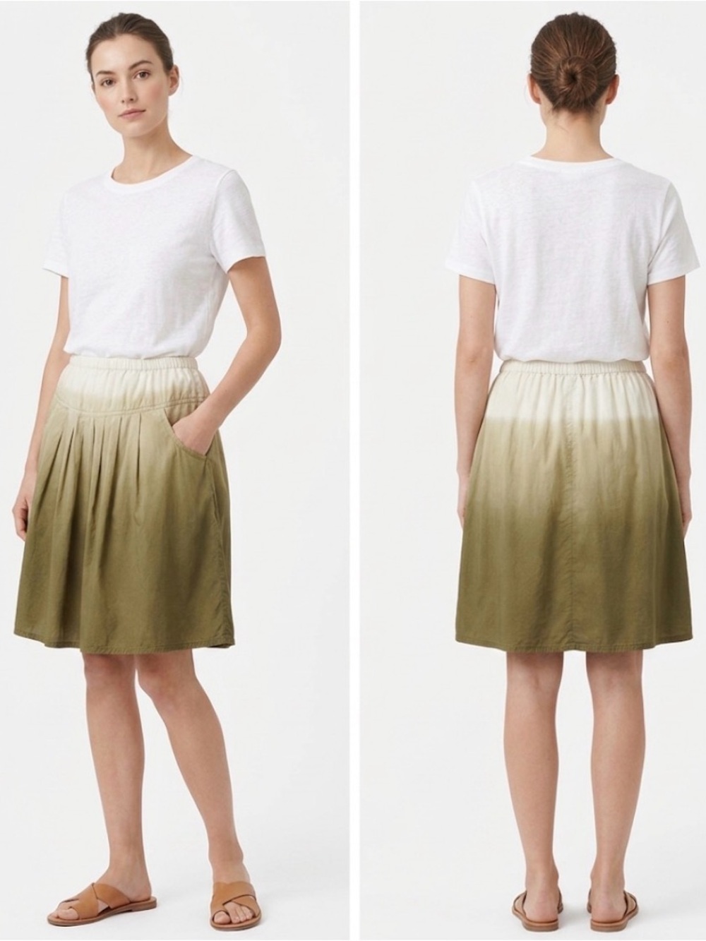 Athleta Skirt Mini Olive Ombre 100% Cotton